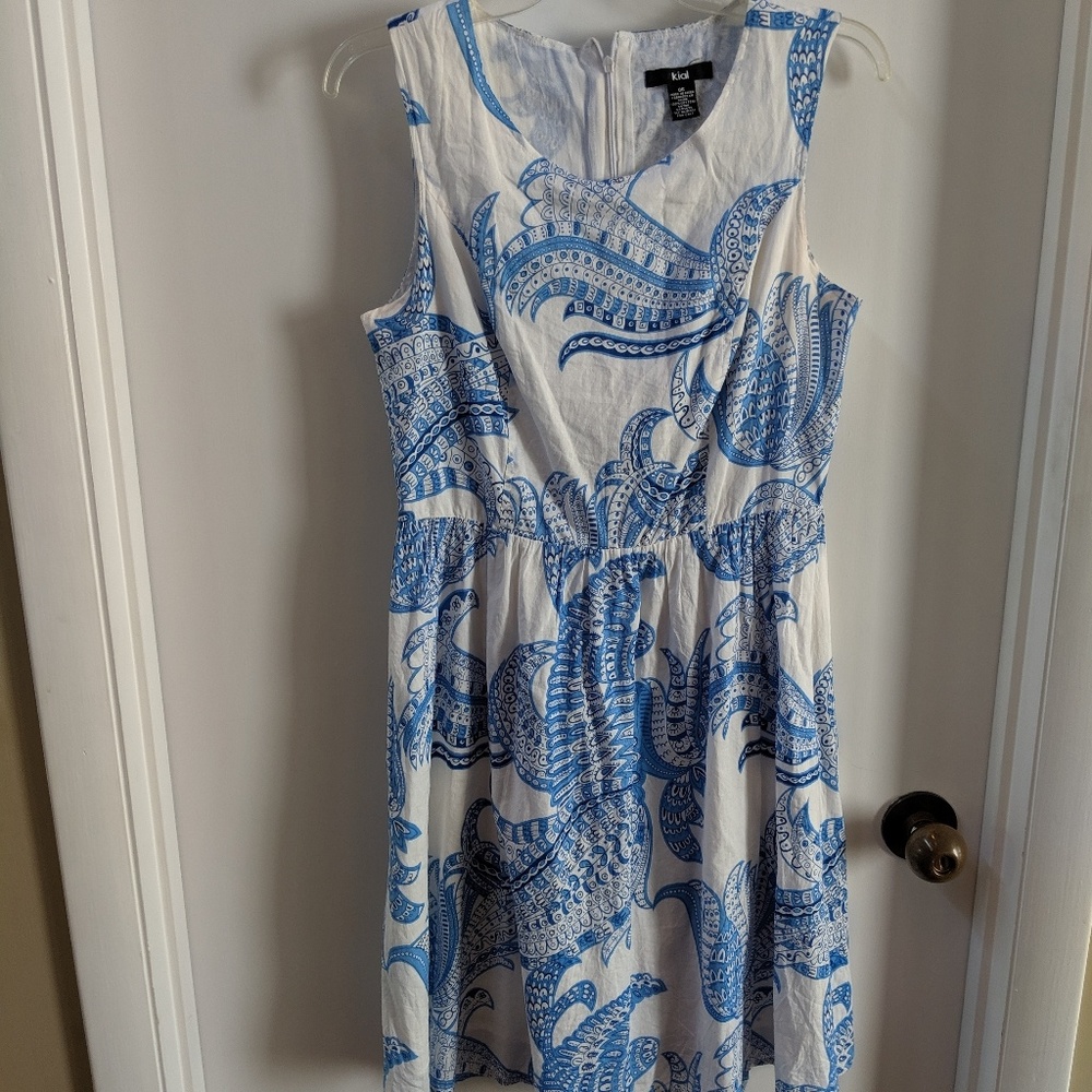 Kial Blue and White A-line Dress